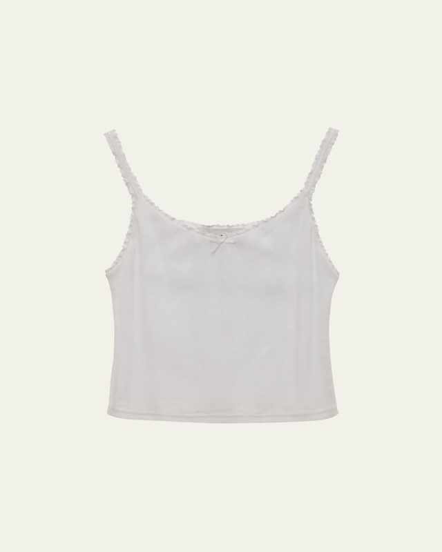 Pointelle Knit Bow Tank Top